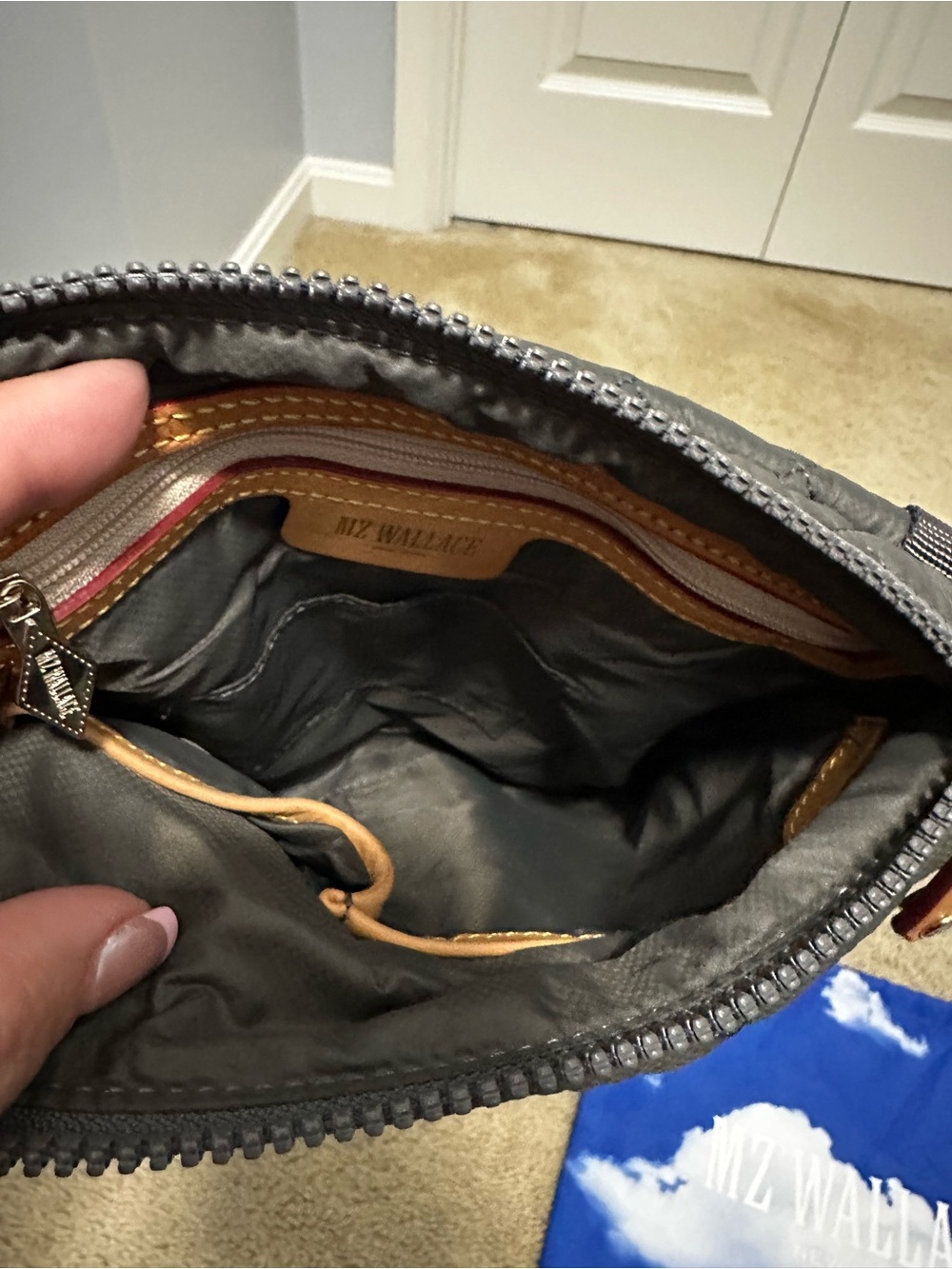 MZ Wallace Metro Flat Crossbody in Magnet Gray w/Dustbag EUC - Picture 11 of 14